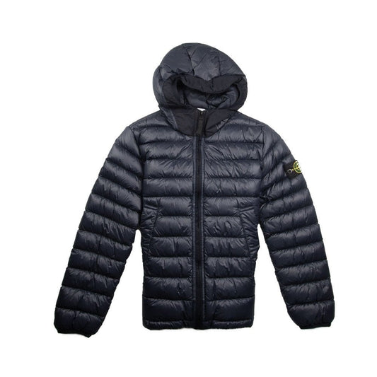 Stone Island Junior Garment Dyed Micro Yarn Down Puffa Coat Navy