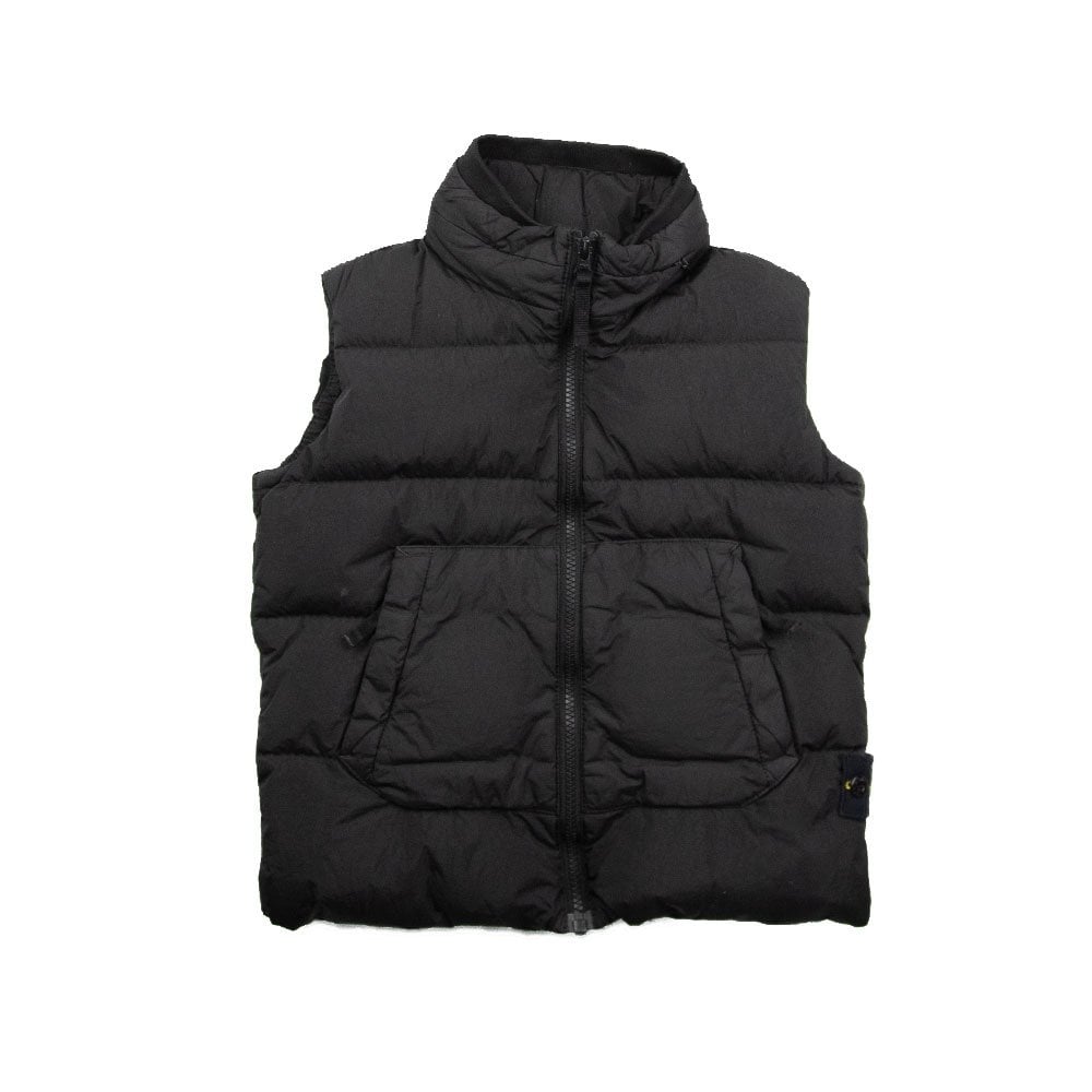 Stone Island Junior Garment Dyed Crinkle Reps NY Down Gilet Black