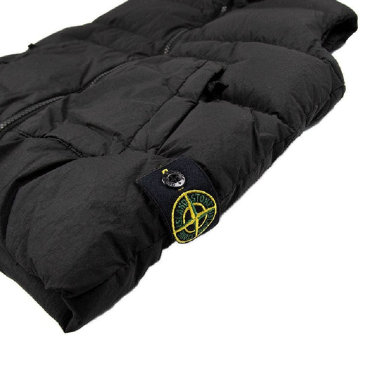 Stone Island Junior Garment Dyed Crinkle Reps NY Down Gilet Black