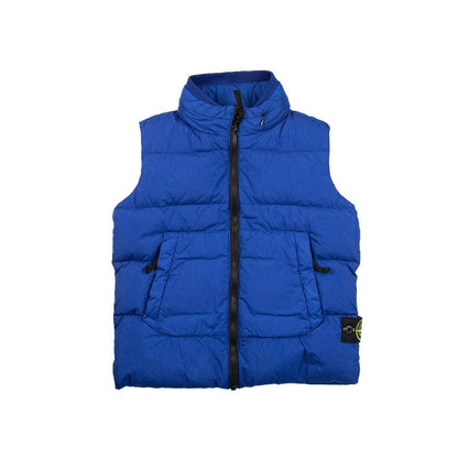 Stone Island Junior Garment Dyed Crinkle Reps NY Down Gilet Electric Blue