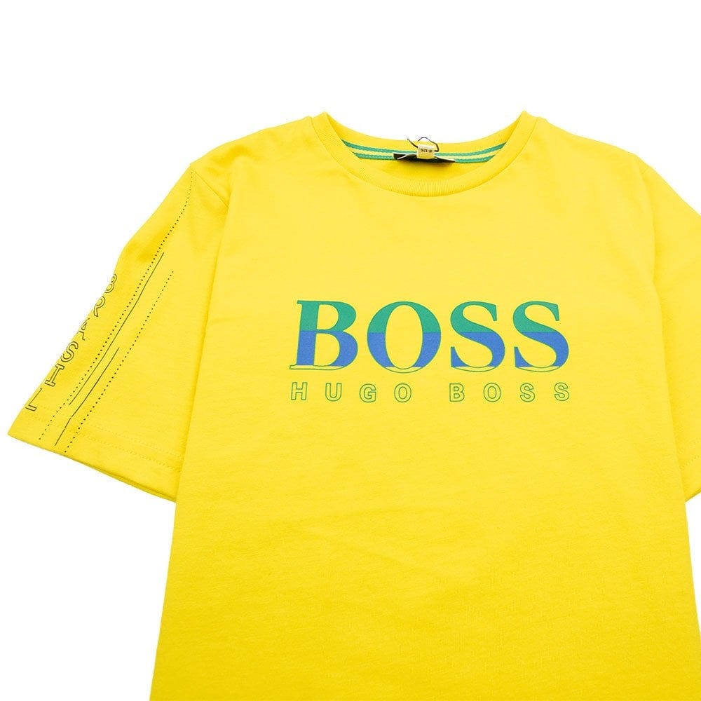 Hugo Boss Kids Football 'Brazil' T-Shirt Yellow
