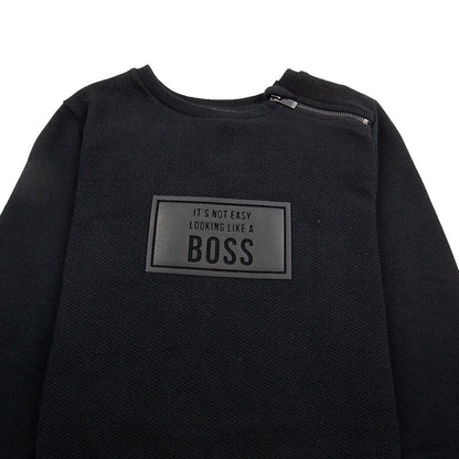 Hugo Boss Kids 'Not Easy Looking ' Zip Sweatshirt Black