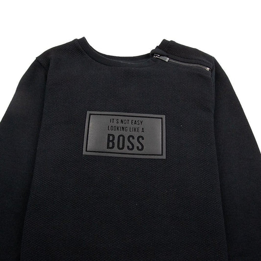 Hugo Boss Kids 'Not Easy Looking ' Zip Sweatshirt Black