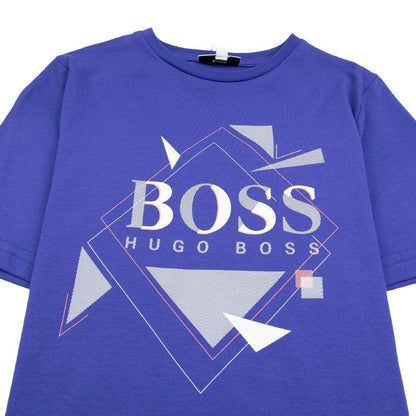 Hugo Boss Kids Geometric Logo T-Shirt Electric Blue