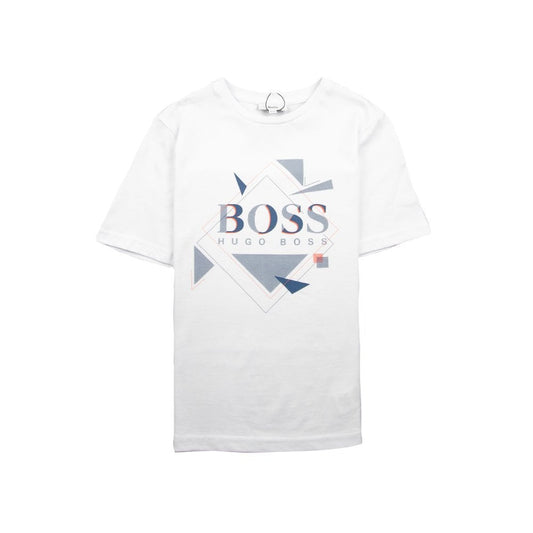 Hugo Boss Kids Geometric Logo T-Shirt White