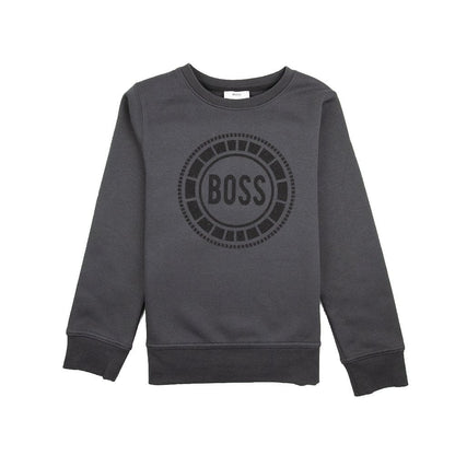 Hugo Boss Kids Sweatshirt Round Logo Dark Grey
