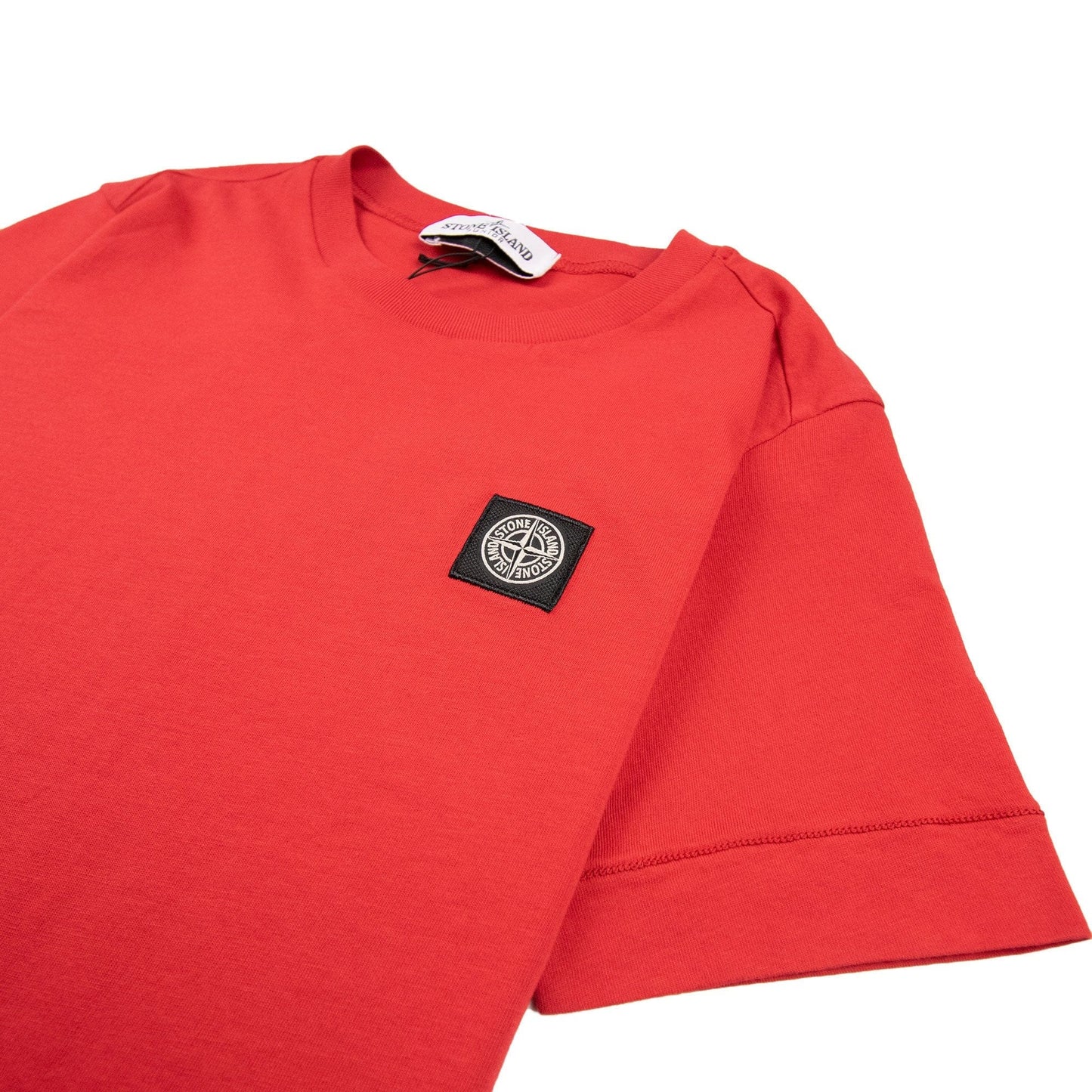Stone Island Junior Patch Logo T-Shirt Red