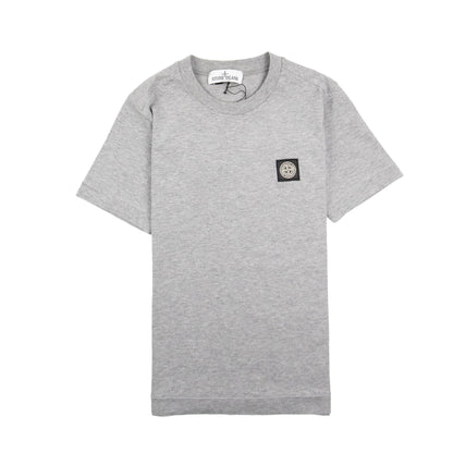 Stone Island Junior Patch Logo T-Shirt Light Grey