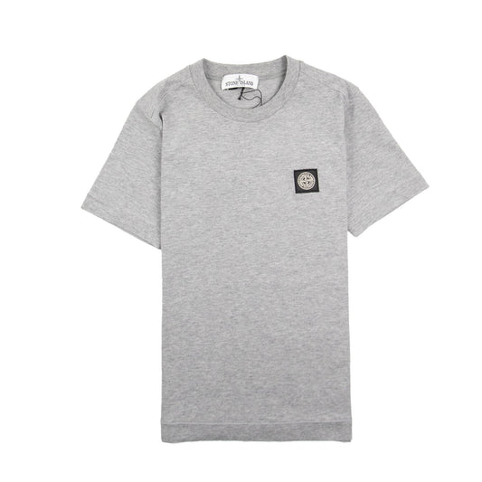 Stone Island Junior Patch Logo T-Shirt Light Grey