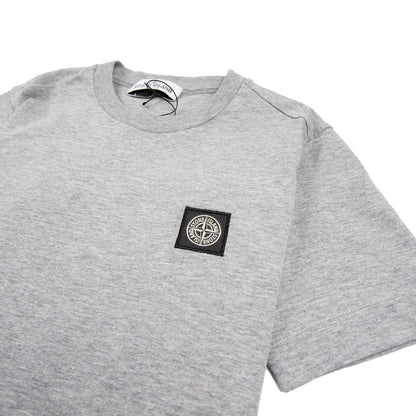 Stone Island Junior Patch Logo T-Shirt Light Grey