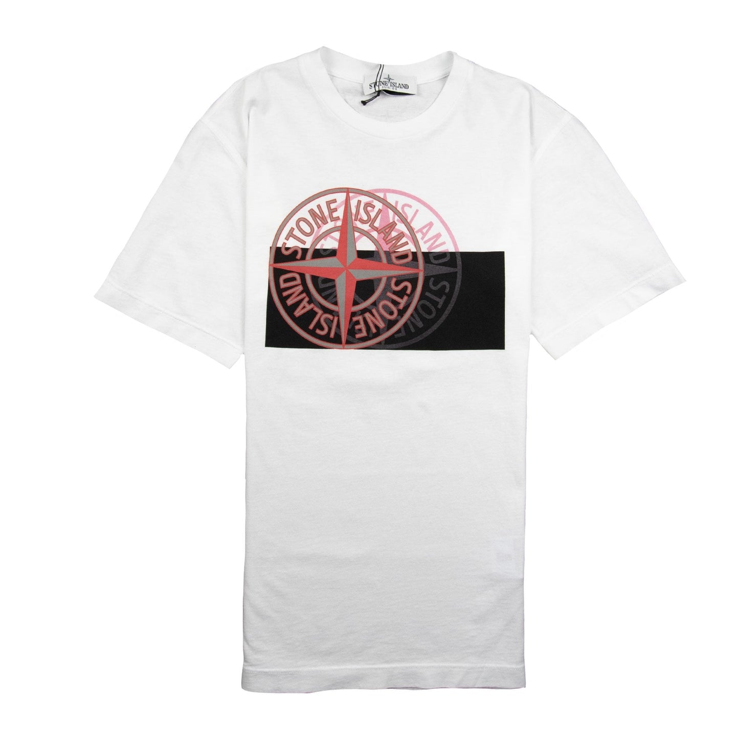 Stone Island Junior Front Compass Reflective T-Shirt White