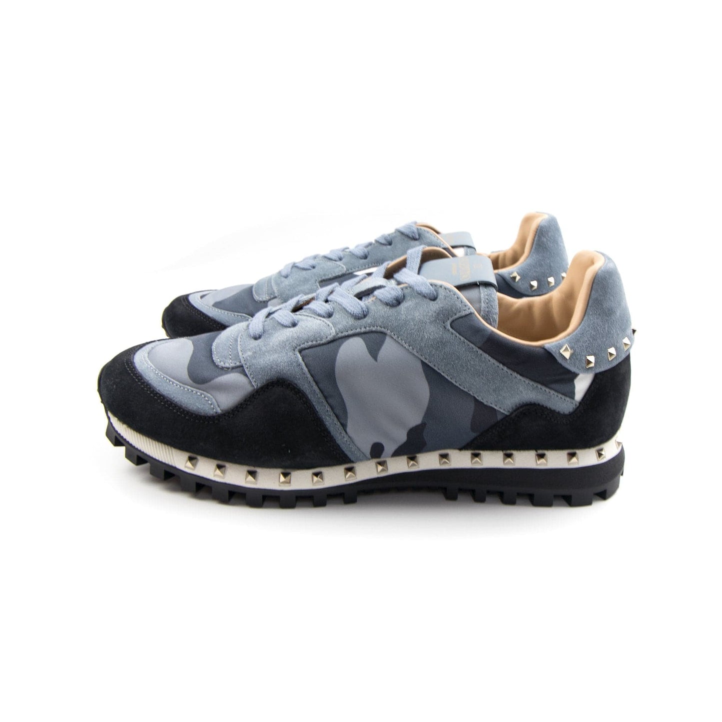 Valentino Metal Stud Runner Sneakers Black/Grey
