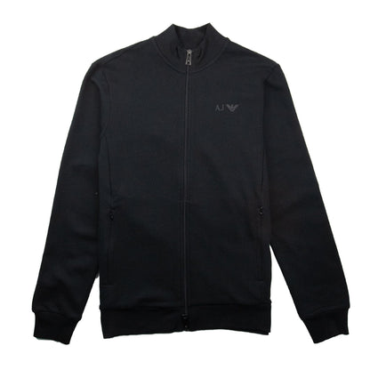 Armani Jeans Zip Up Rubber Logo Jacket Black