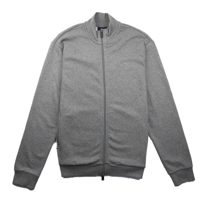 Armani Jeans Zip Up Rubber Logo Jacket Light Grey