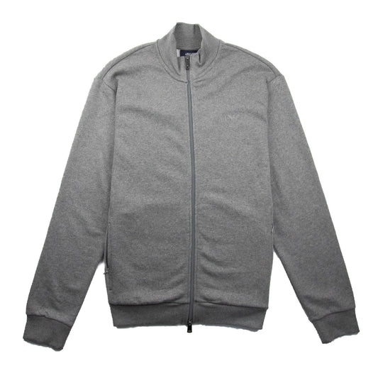 Armani Jeans Zip Up Rubber Logo Jacket Light Grey