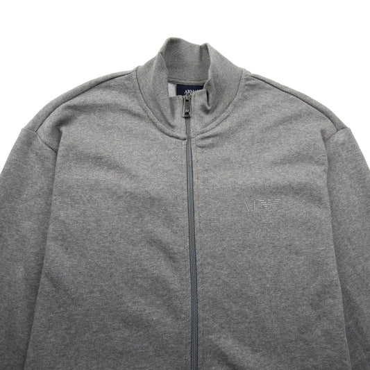 Armani Jeans Zip Up Rubber Logo Jacket Light Grey