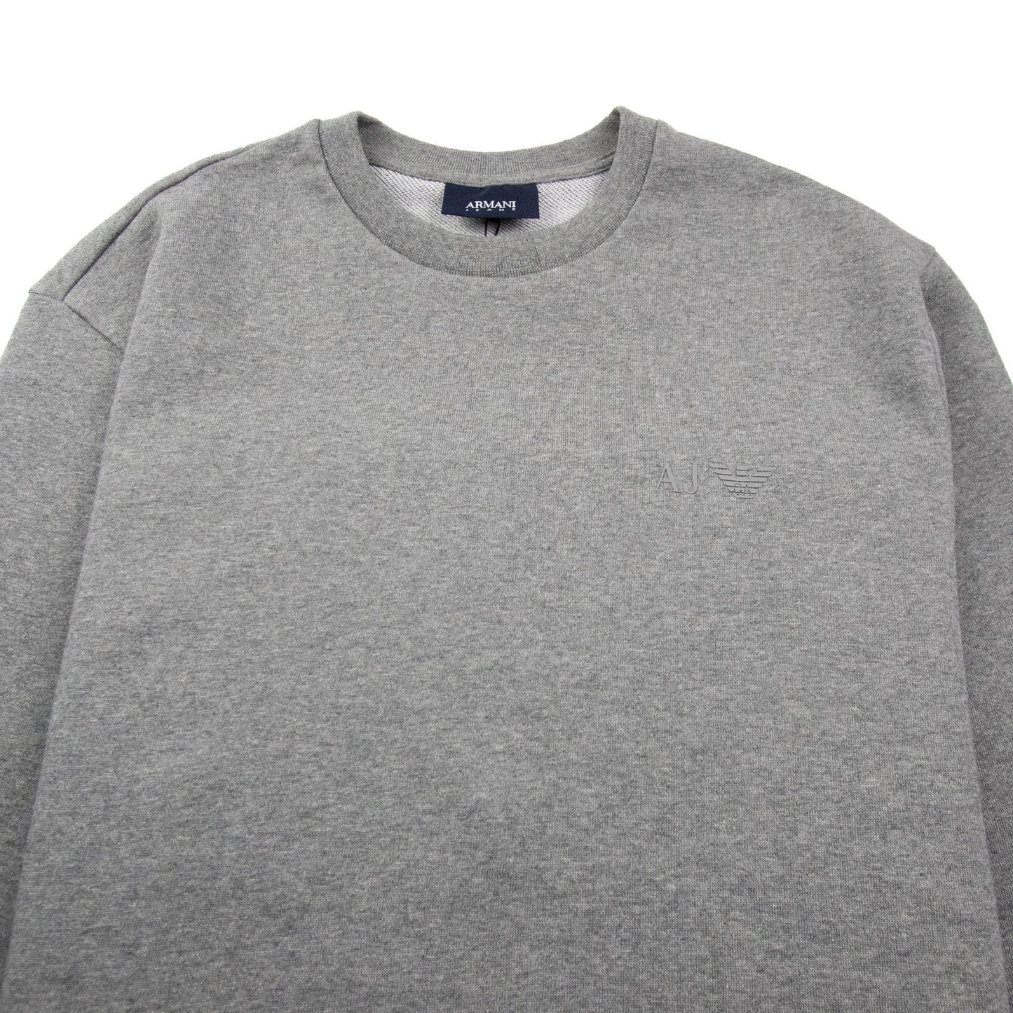 Armani Jeans Rubber Logo Sweatshirt Light Grey
