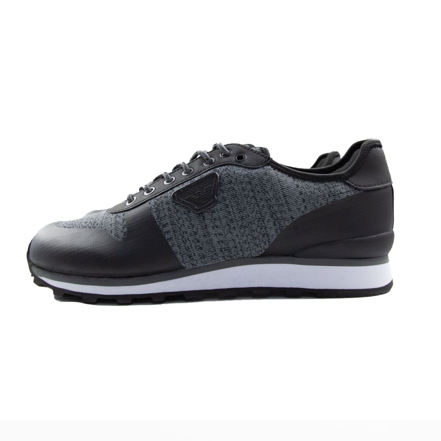 Armani Jeans Knit Trainers Dark Grey