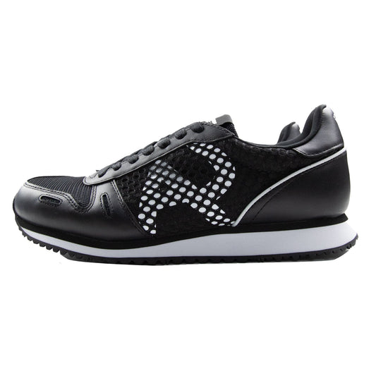 Armani Jeans Eagle Mesh Trainers Black/White