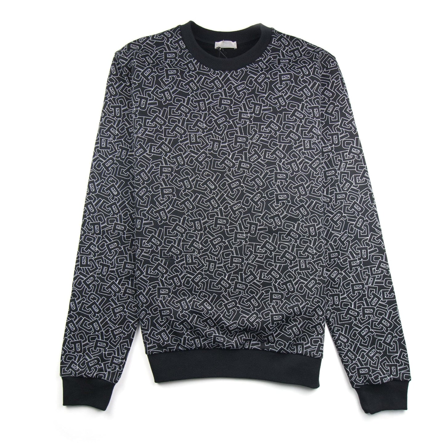 Christian Dior Letters All Over Print Sweatshirt Black