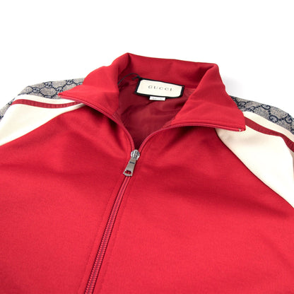 Gucci Oversize Technical Jersey Zip Track Top Red