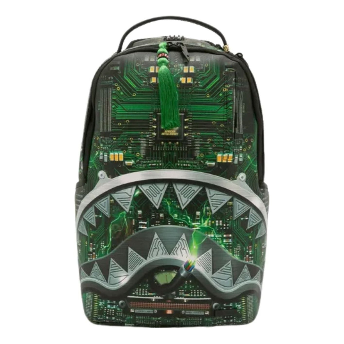 Sprayground Ai Motherboard Sawtooth Shark Backpack 'Black Green' G6837-71