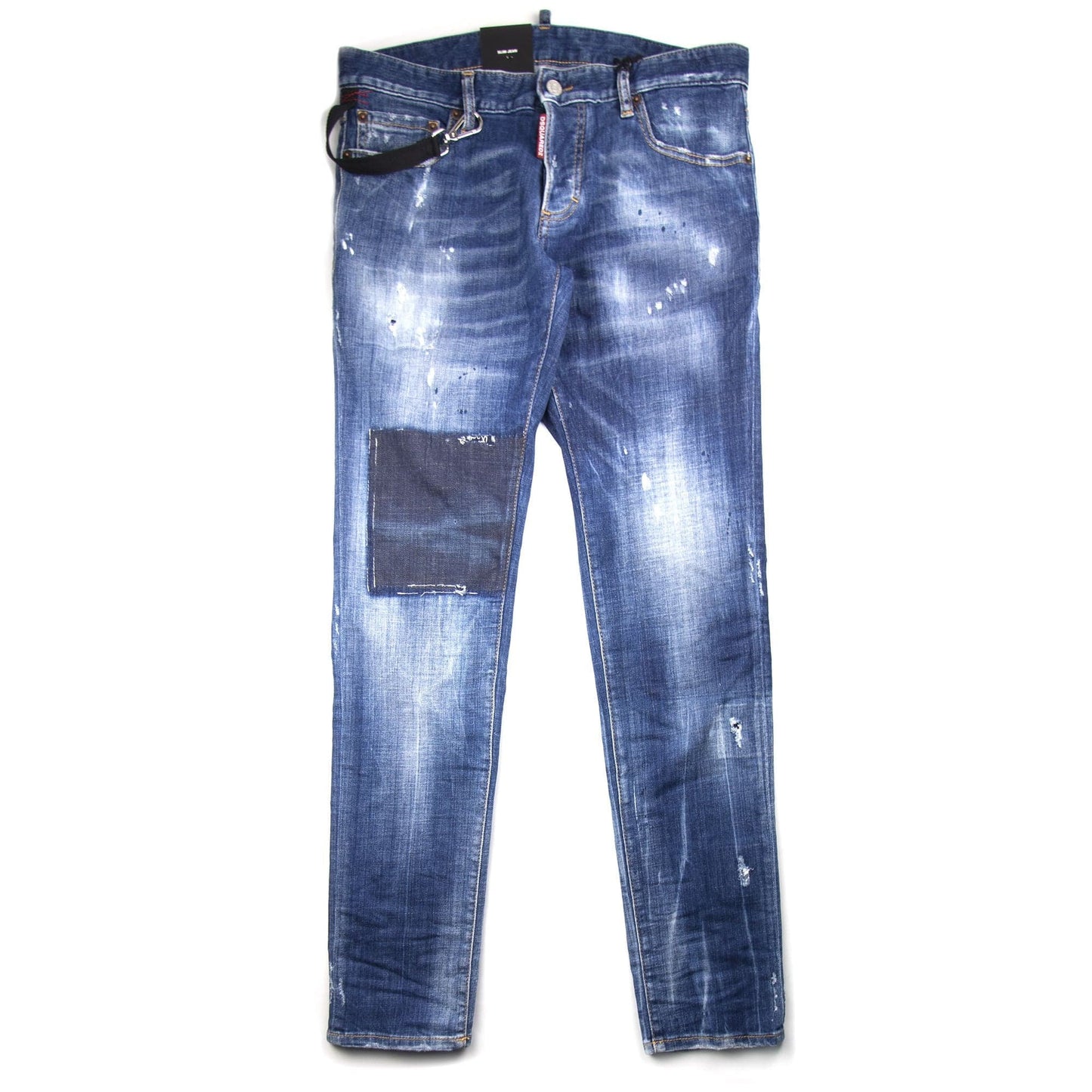 Dsquared2 Rope Clip Slim Jean Distressed Denim