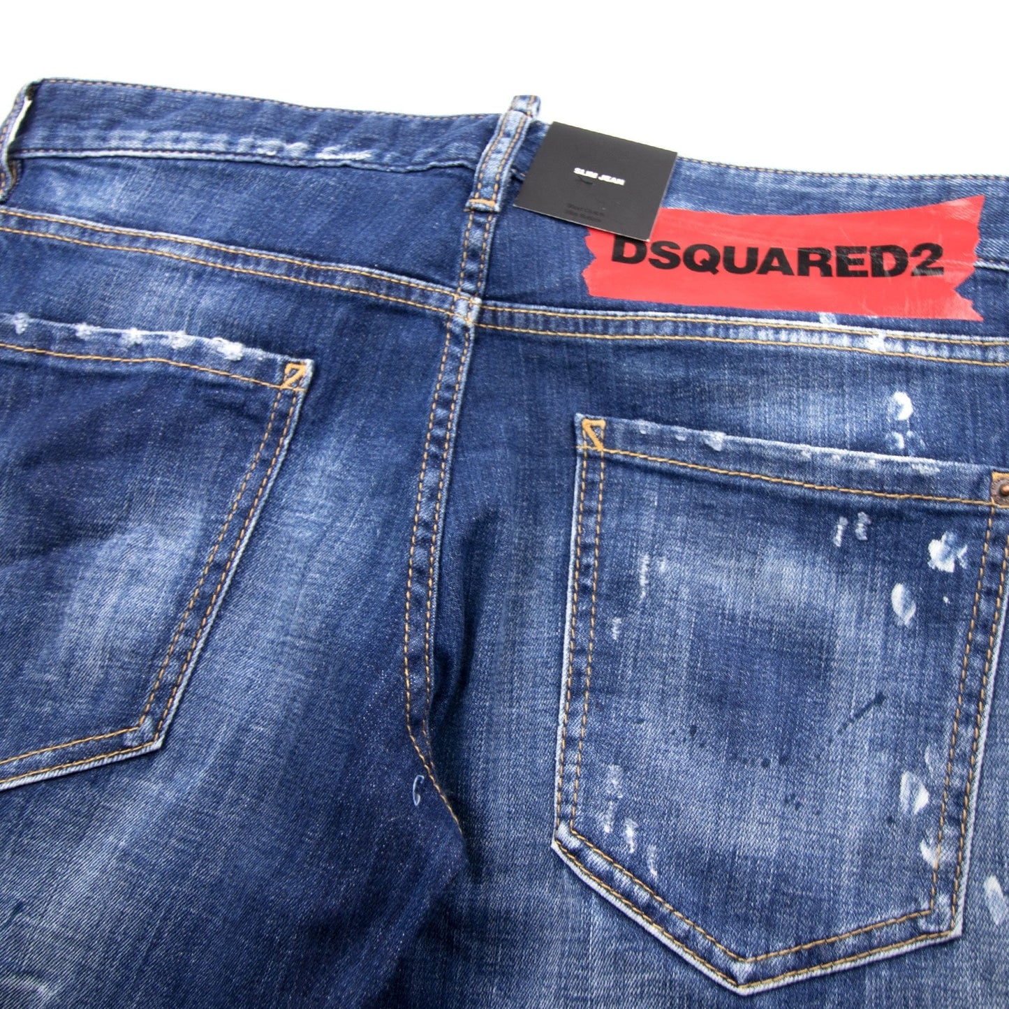 Dsquared2 Rope Clip Slim Jean Distressed Denim