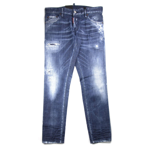 Dsquared2 Green Tape Slim Jean Distressed Denim