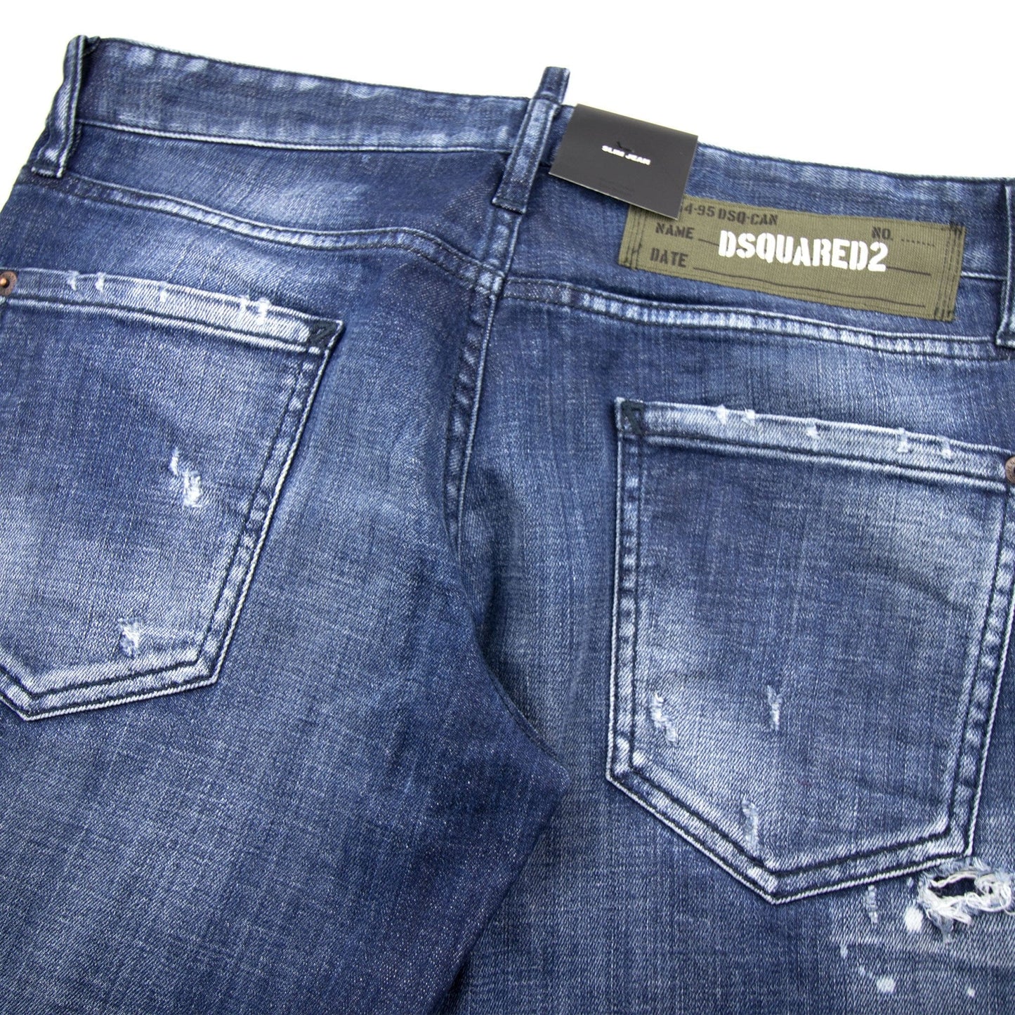 Dsquared2 Green Tape Slim Jean Distressed Denim