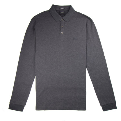 Hugo Boss Pado 10 Long Sleeve Polo Shirt Dark Grey