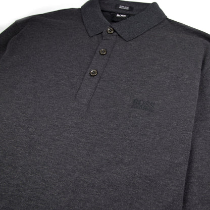 Hugo Boss Pado 10 Long Sleeve Polo Shirt Dark Grey