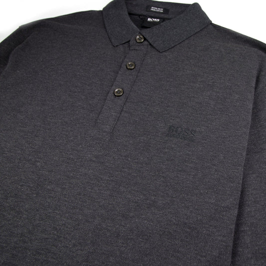 Hugo Boss Pado 10 Long Sleeve Polo Shirt Dark Grey