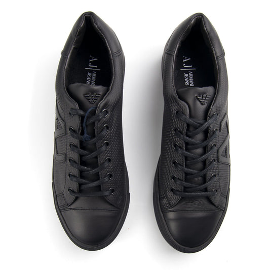 Armani Jeans Leather Low Shoe Black