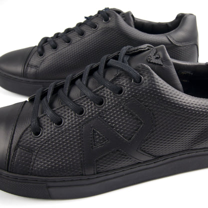 Armani Jeans Leather Low Shoe Black
