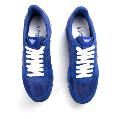 Armani Jeans Mesh Runner Trainers Electric Blue