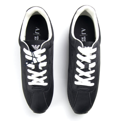Armani Jeans Monogram Trainer Black