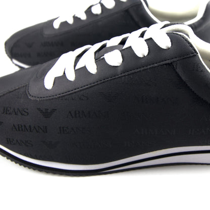 Armani Jeans Monogram Trainer Black