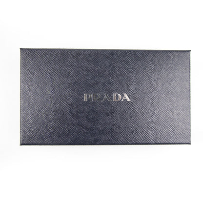 Prada Ladies Leather Purse Wallet Black/gold