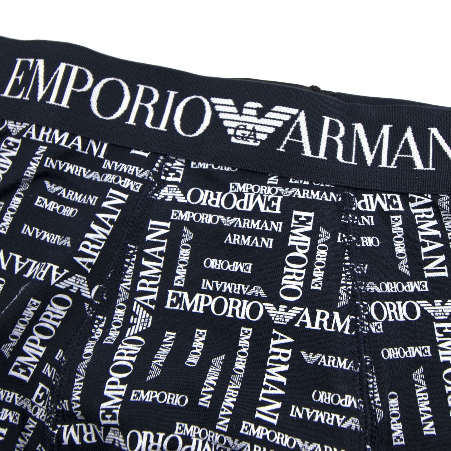 Emporio Armani All Over Logo Boxer Brief Blue