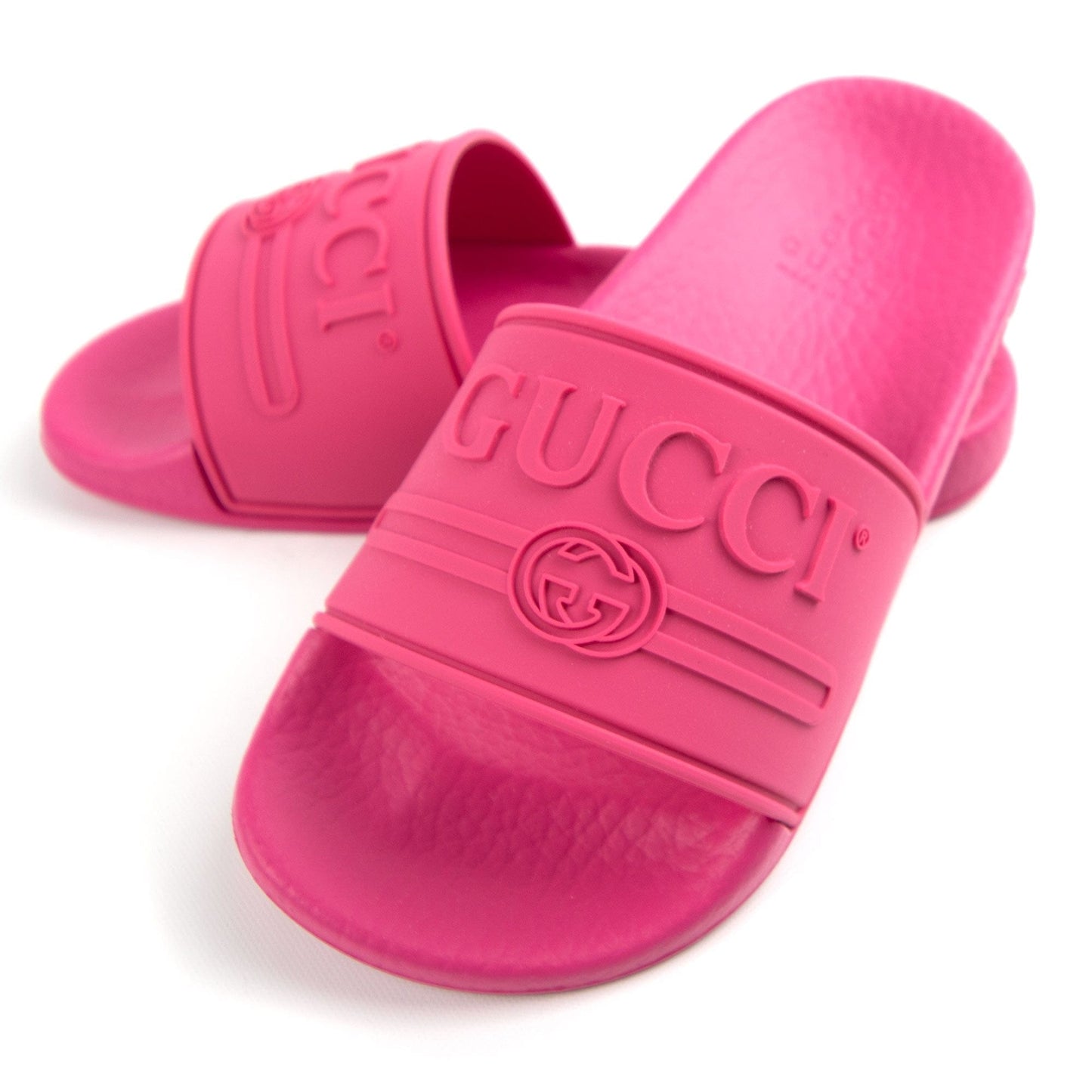Gucci Junior Logo Rubber Slider Pink