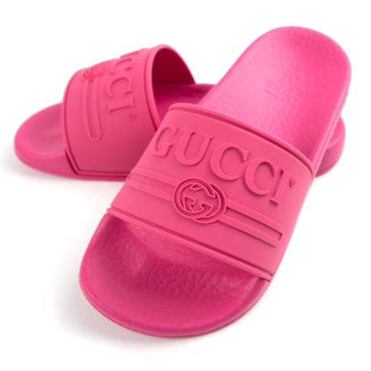 Gucci Junior Logo Rubber Slider Pink