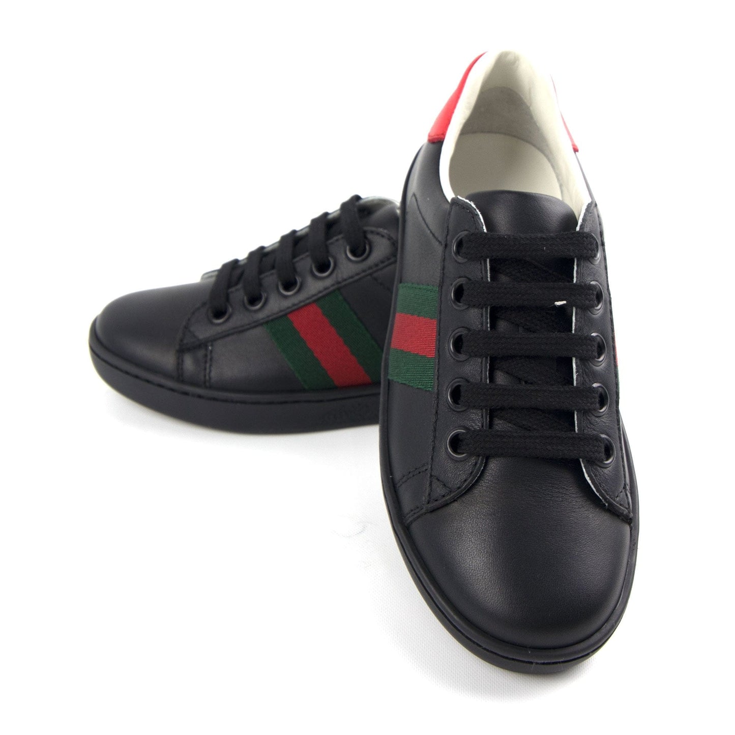 Gucci Junior Ace Leather Sneaker Black