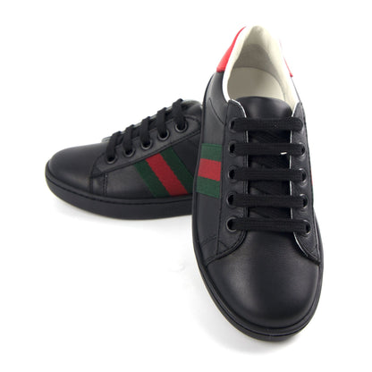 Gucci Junior Ace Leather Sneaker Black