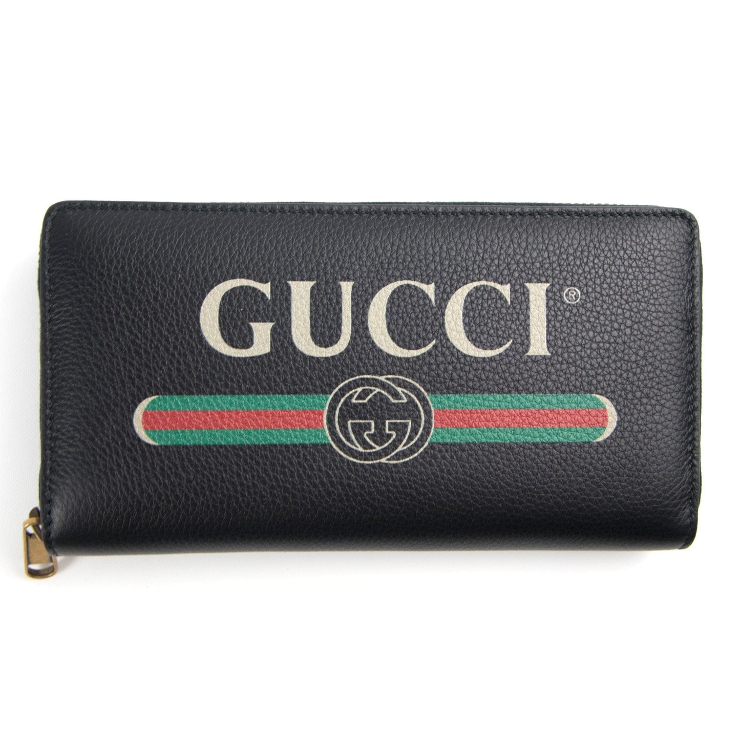 Gucci Print Zip Around Wallet Black