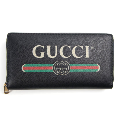 Gucci Print Zip Around Wallet Black