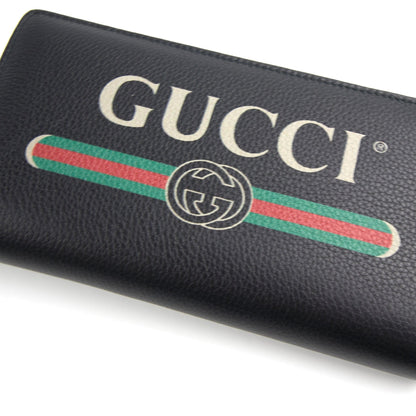 Gucci Print Zip Around Wallet Black