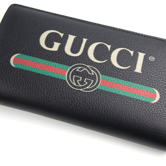 Gucci Print Zip Around Wallet Black