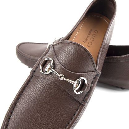 Gucci Driver Loafer with Buckle Brown