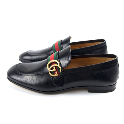 Gucci GG Web Leather Loafer Black